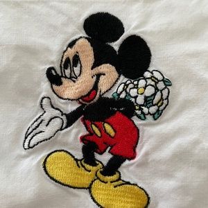 Women's Mickey Mouse Oversize White Cotton Shirt
